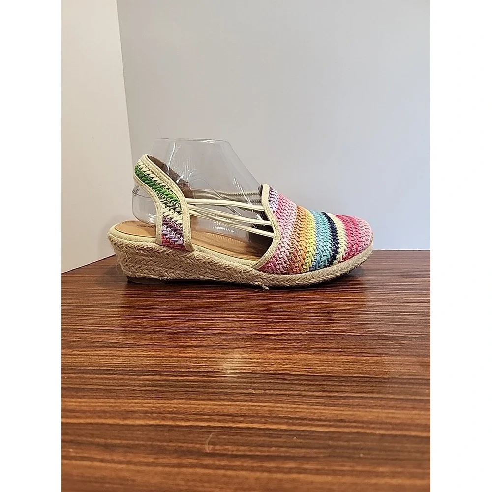ComfortView‎ Espadrilles Sz 9WW Clea Espadrille Synthetic Jute Rainbow Shoes